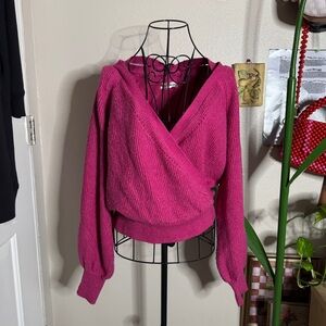 Anthropologie Faux Wrap Knit Sweater M